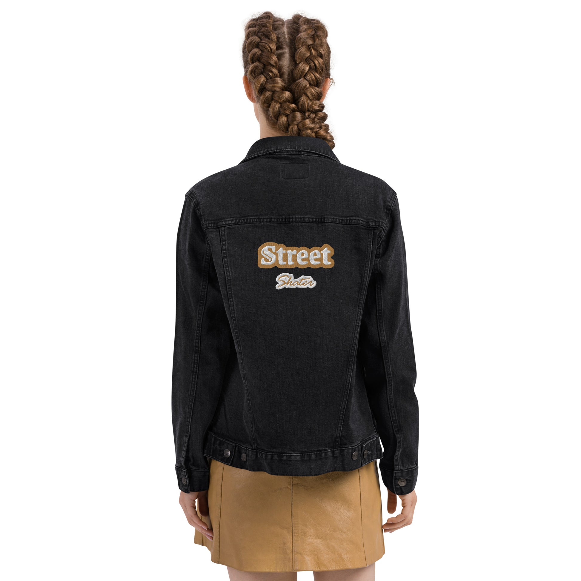 Dazz’Up Unisex denim jacket | « Street Skater » Old gold embroidery Dazz'Up Store