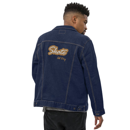 Dazz’Up Unisex denim jacket | « Skate All day » Old gold embroidery Dazz'Up Store